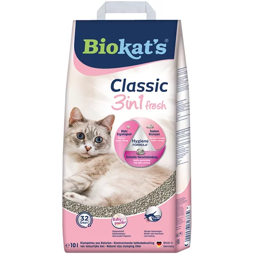 Biokats Biokat´s Classic Fresh 3u1 s mirisom baby pudera - 2 x 10 l