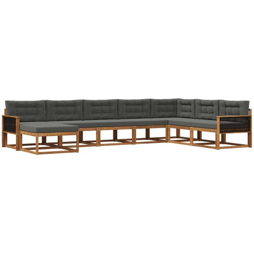 vidaXL Zunanja garnitura za sedenje 8 pcs Naravna in antracitna, (5000280848) Cene