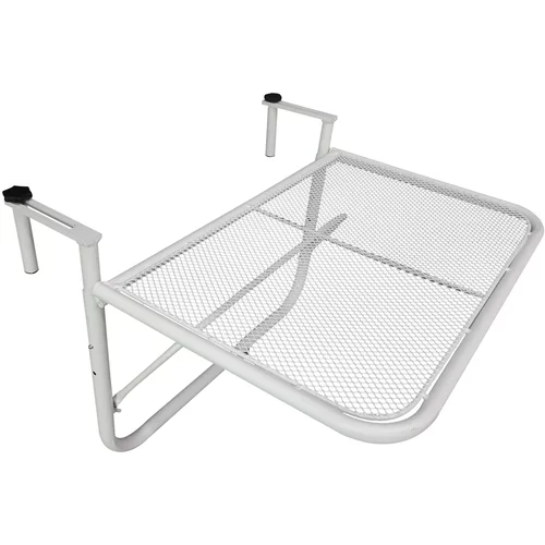 Outsunny 3-stopenjska mizica z nastavljivo višino ograje, kovinska stranska mizica za balkon, ki varčuje s prostorom, 60x56,5x45 cm, bela, (20753960)