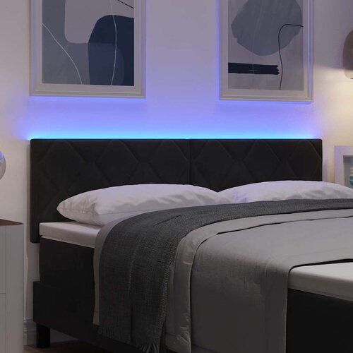  LED glava kreveta Crna 144 cm Bar&amp;scaron;un Slike
