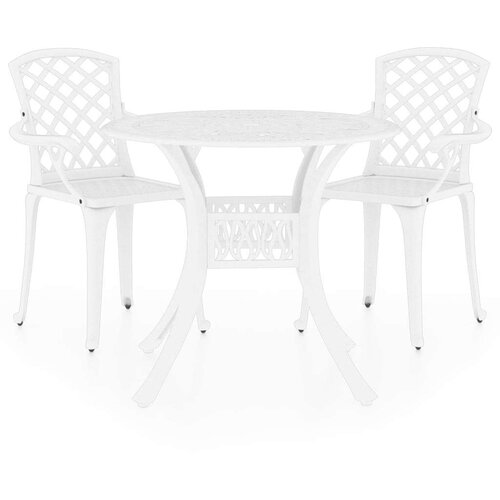 VidaXL 3-dijelni bistro set od lijevanog aluminija bijeli Slike