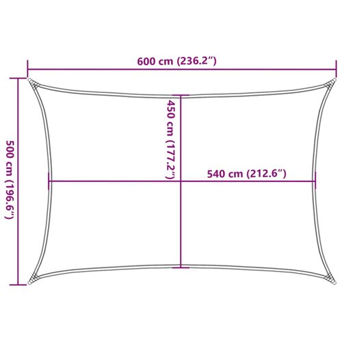  Jedro za za&amp;scaron;titu od sunca 160 g/m&amp;sup2; crno 5 x 6 m HDPE Slike