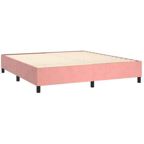 vidaXL Box spring postelja z vzmetnico roza 160x200 cm žamet Cene