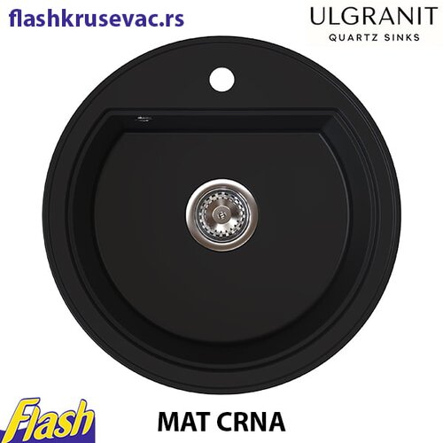  Granitna sudopera Ulgranit ULG510 okrugla &amp;ndash; vi&amp;scaron;e boja ⚫️ MAT CRNA Slike