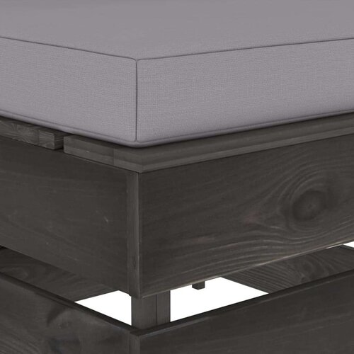 VidaXL Modularna srednja sofa s jastucima od sivo impregniranog drva Slike