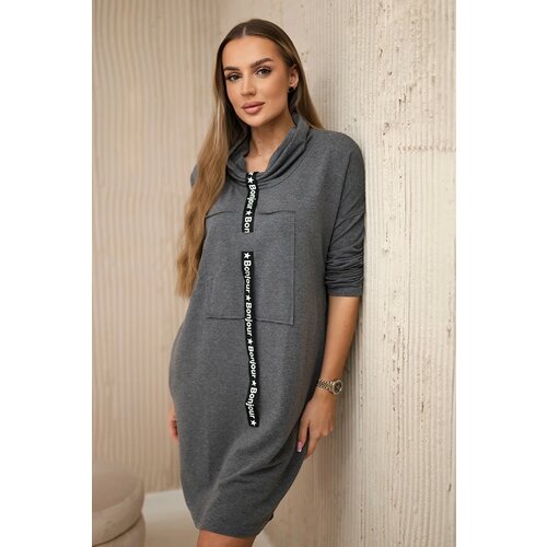 Kesi Dress with a graphite tie Cene