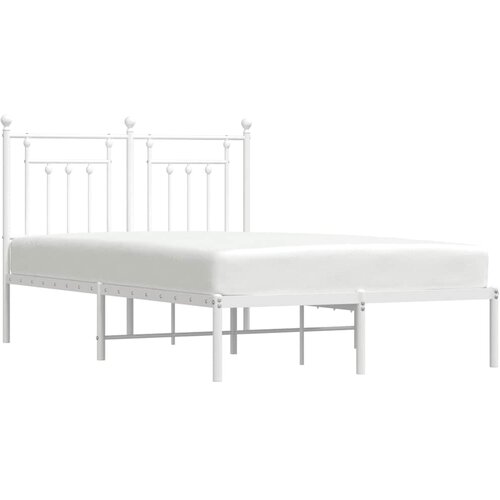  Metalni okvir za krevet s uzglavljem bijeli 135x190 cm Slike