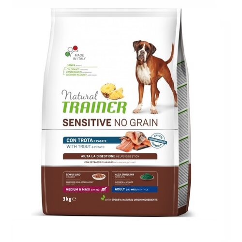 Trainer natural sensitive no grain hrana za pse - pastrmka - medium&maxi adult 3kg Cene