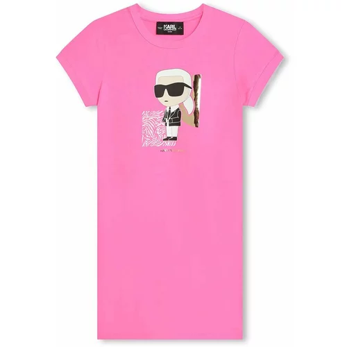 Karl Lagerfeld Otroška obleka roza barva