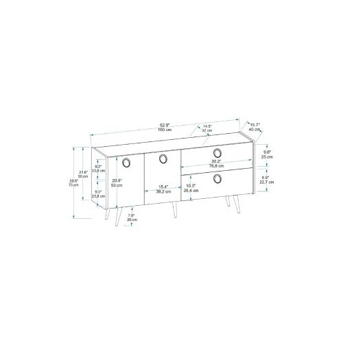 Hanah home konzolni sto Line, 62.9 x75 x40 cm, Braon Cene