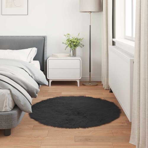  Tepih od umjetne ovčje kože TAFALLA Crna &amp;Oslash; 100 cm Poliester Slike