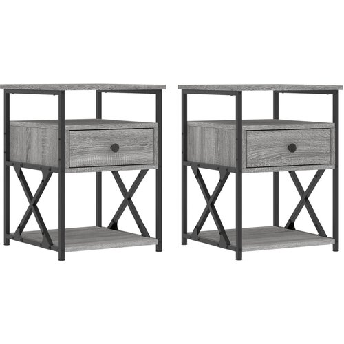 Maison Chic Dvo delni komplet Nočne omarice - Nočne mize siva sonoma 40x42x55 cm inženirski les, (21687324) Slike
