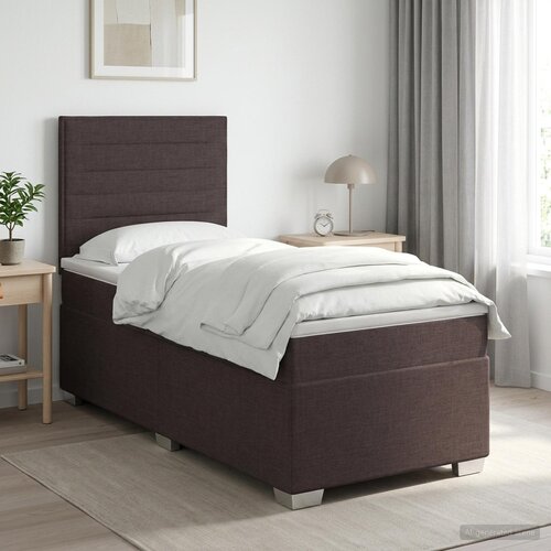  Boxspring krevet s madracem Tamno smeđa 90 x 200 cm Tkanina Cijene