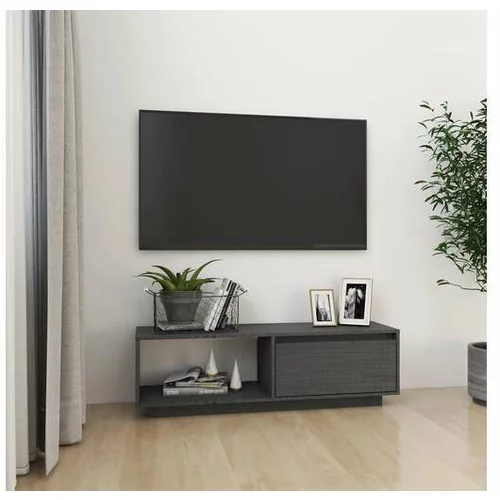  TV omarica siva 110x30x33,5 cm trdna borovina