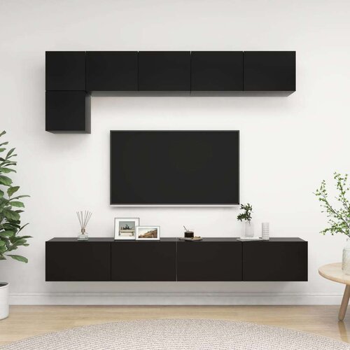  5-dijelni set TV ormarića crni od iverice Cijene