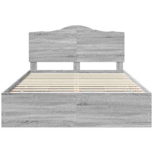  Okvir za krevet Sivi Sonoma 150 x 200 cm Inženjersko Drvo - Sivi Sonoma 150 x 200 cm Slike