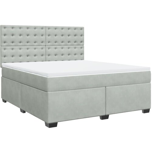 vidaXL box spring postelja z vzmetnico svetlo siva 180x200 cm žamet, (21309762) Cene