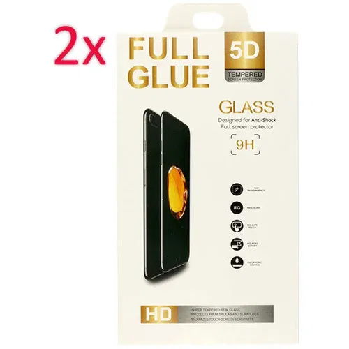  2x zaščitno kaljeno steklo 5D Full Glue za Xiaomi Mi 10 Lite 5G - črno