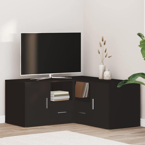 vidaXL Kotna omarica črna 160x40x45 cm iverna plošča Cene