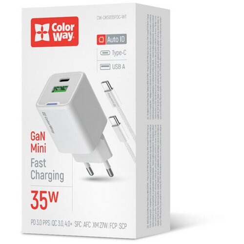 COLORWAY AC Punjač GaN Mini 35W PD Port PPS USB (Type-C PD + USB QC4.0) s Type-C kabelom Cijene