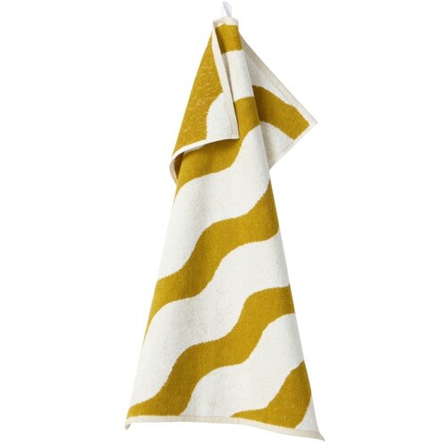 Jotex Rumena/kremno bela bombažna brisača 50x70 cm Waves &amp;ndash; Slike