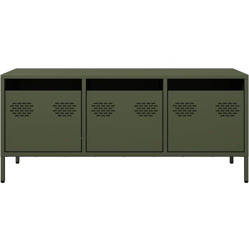  TV ormarić maslinastozeleni 101,5 x 39 x 43,5 cm čelični Zelena Slike