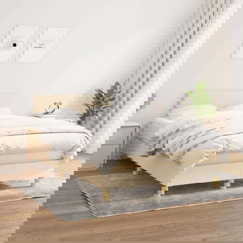  Box spring postelja z vzmetnico krem 120x200 cm blago, (20726196) Slike