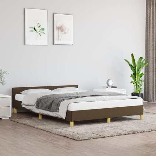 vidaXL Posteljni okvir z vzglavjem temno rjav 140x200 cm blago Cene