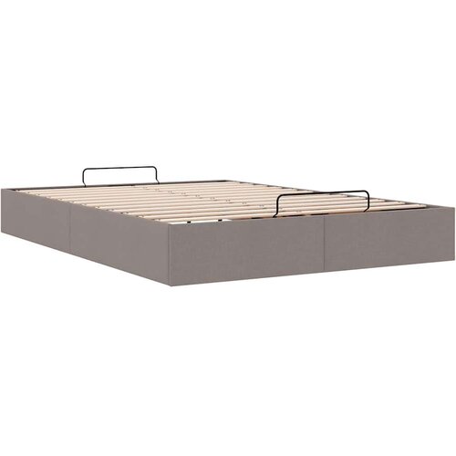 VidaXL Otomanski okvir kreveta bez madraca smeđesivi 140x190cm tkanine Slike