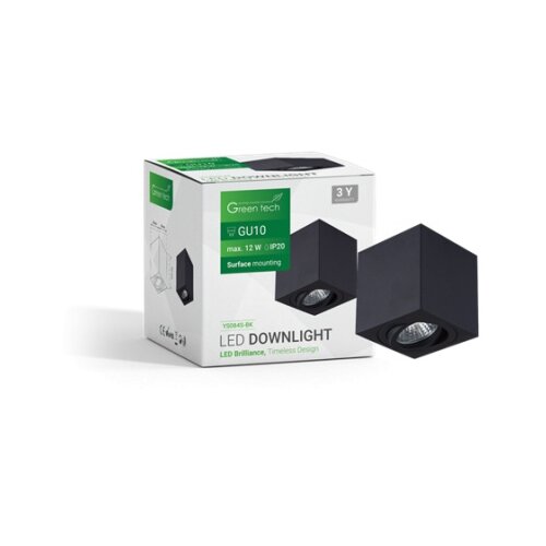 Greentech Reflektor nadgradna GU10 crna Slike