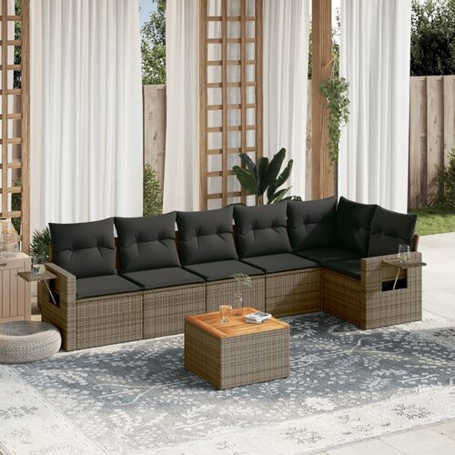  7-dijelni set vrtnih sofa sivi od poliratana Cijene
