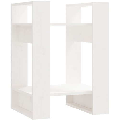 vidaXL Knjižna omara/pregrada bela 41x35x57 cm trdna borovina, (20705898) Cene
