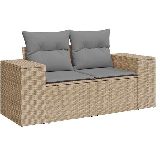 VidaXL 9-dijelni set vrtnih sofa s jastucima bež od poliratana Slike