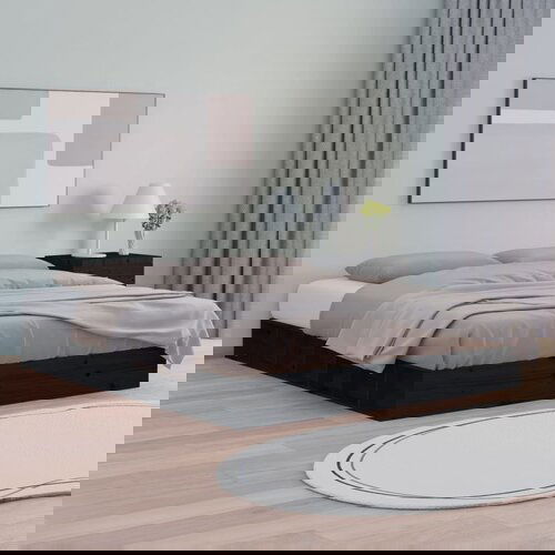 VidaXL Posteljni okvir črn 120x200 cm trden les Slike