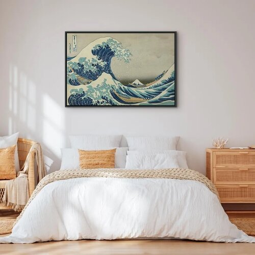  Slika - Hokusai Katsushika &amp;ndash; The Great Wave off Kanagawa 120x80 U crnom drvenom okviru Slike