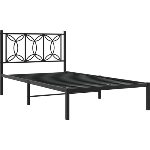 vidaXL Metalni okvir za krevet s uzglavljem crni 107x203 cm Cene