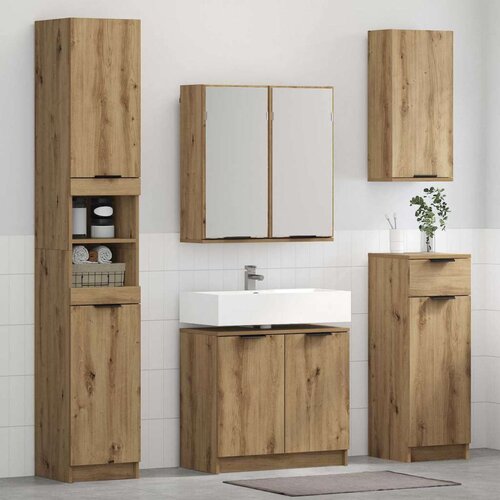  Set namještaja za kupaonicu s ladicama 4 pcs Umjetnički hrast Cene