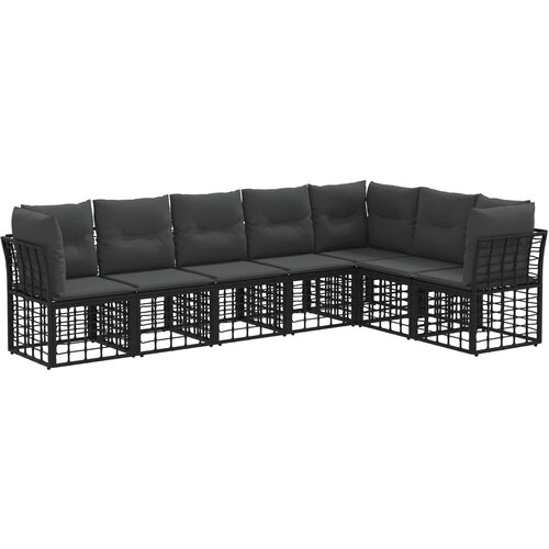  Set vanjskih sofa Crna Poliester Slike
