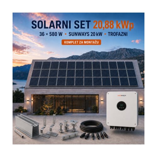  SOLARNI SET 20,88 kWp &amp;ndash; TONGWEI 580 W + SUNWAYS STT-20KTL Slike