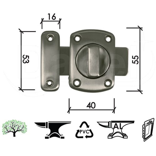 Dabel reza za vrata 388 mat-ni 40x55/16x53 mm dbp1 Slike