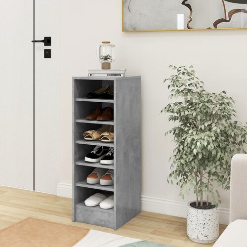 VidaXL Ormarić za cipele siva boja betona 31,5 x 35 x 90 cm od iverice Slike