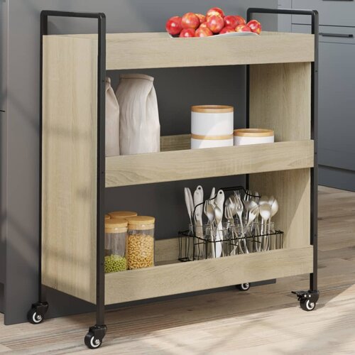 VidaXL Kuhinjska kolica boja hrasta 70 x 30 x 82 cm konstruirano drvo Slike