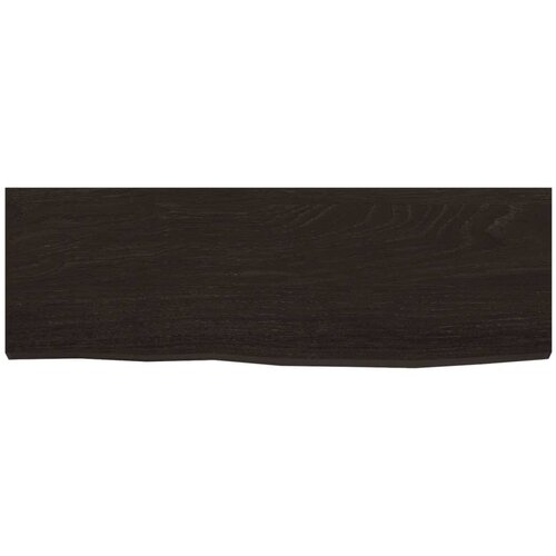  Zidna polica tamnosmeđa 60x20x2 cm od obrađene hrastovine Slike