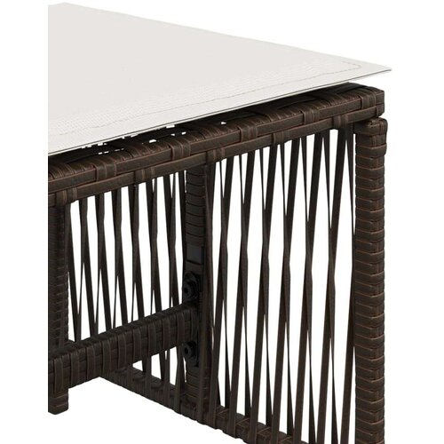 VidaXL Vrtni taburei s jastucima 4 kom smeđi 41x41x36 cm od poliratana Slike