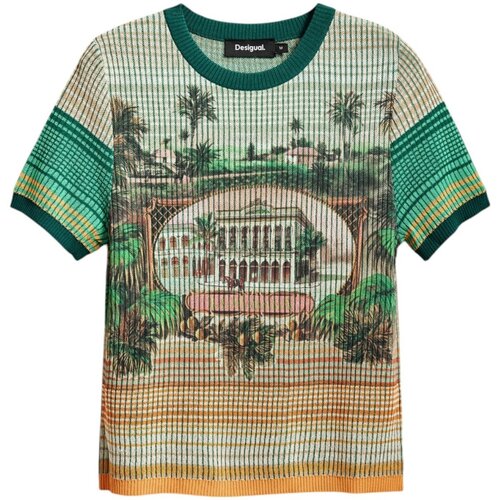Desigual Majice s kratkimi rokavi TS_AFRICA 25SWTKA5 Zelena Cene