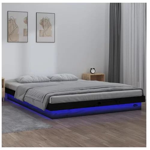  LED posteljni okvir črn 150x200 cm 5FT trles