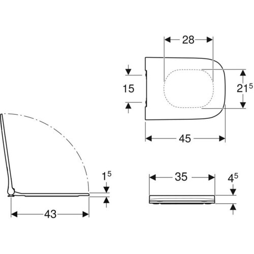 Geberit Smyle Square WC daska tanki dizajn 500.688.01.1 Slike