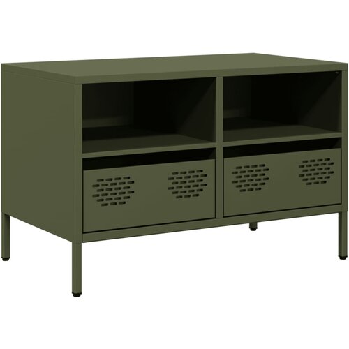 Maison Chic TV omarica - TV enota - Televizijska omarica olivno zelena 68x39x43,5 cm hladno valjano jeklo, (21698978) Cene