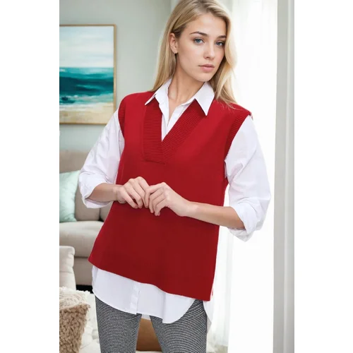 Dewberry 32632 Knitwear Womens Sweater-RED