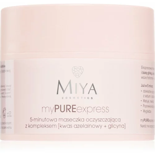 MIYA Cosmetics myPUREexpress čistilna maska za zmanjšanje proizvodnje sebuma in por 50 g